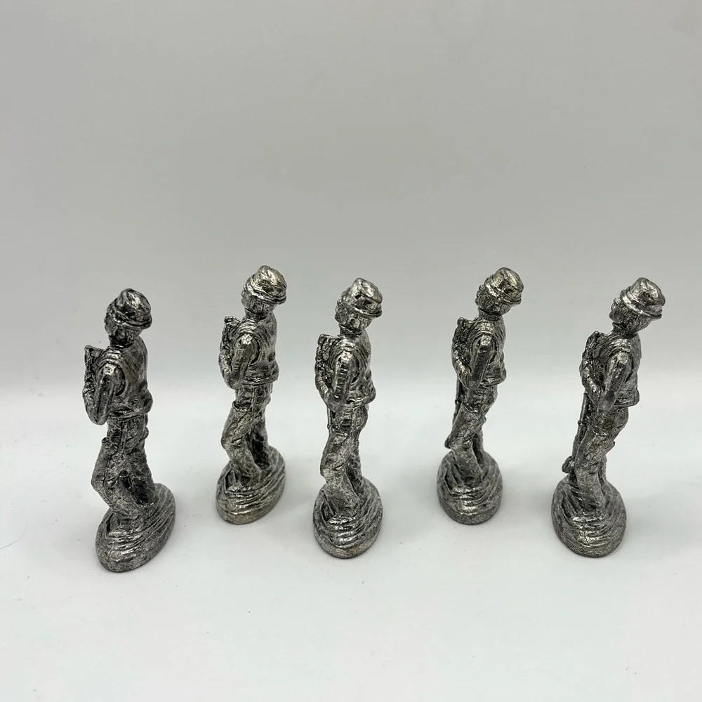 Vintage Miniature Pewter Fly Fisherman with Fishing Pole Figurine Charm